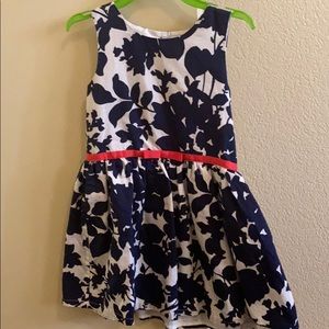 Navy blue floral toddler dress
